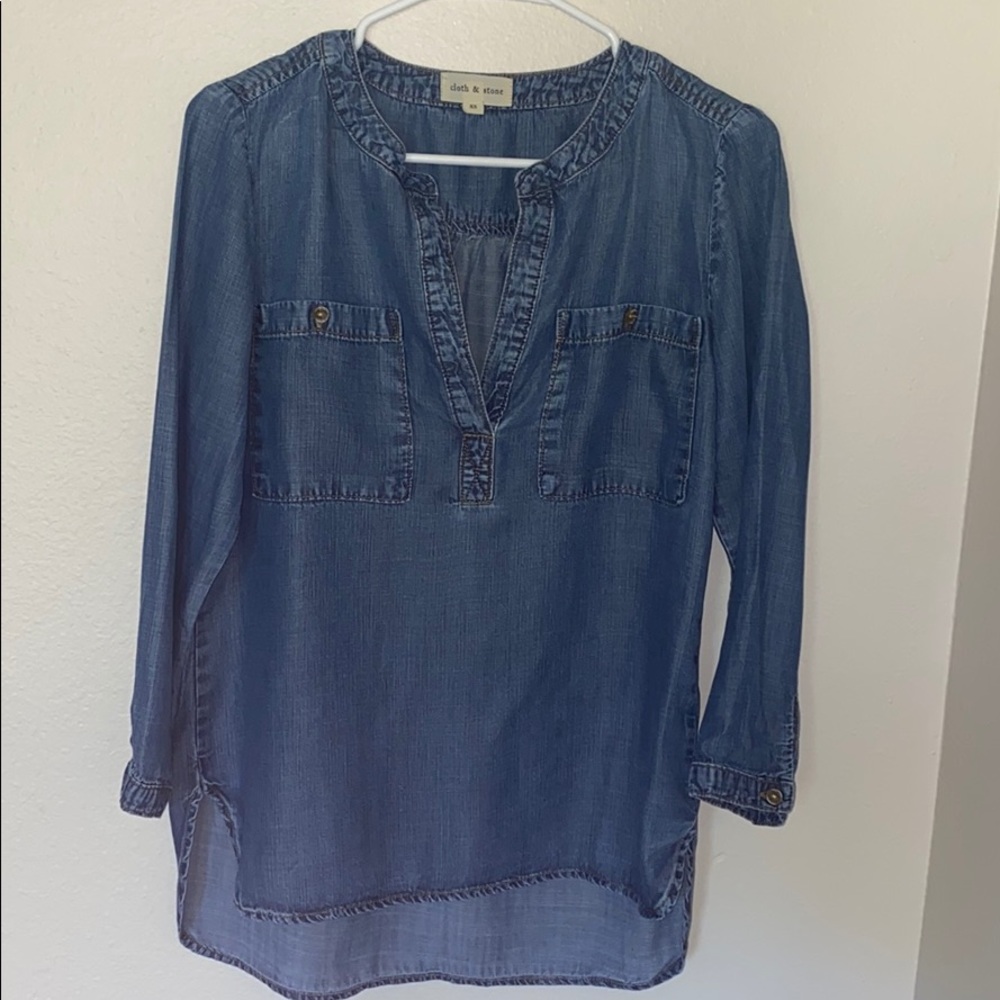 Anthropologie Cloth & Stone Denim Shirt, XS